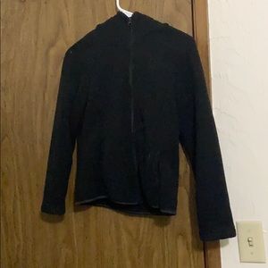 Black jacket with hood and pockets